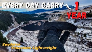 Spyderco Tenacious Lightweight 1 year later [upl. by Aicined372]