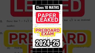 Maths Paper Leaked Pre board Exam Class 10  Maths Class 10 Important Questions 202425  Exphub [upl. by Aloisius]