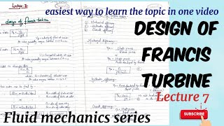 francis turbine design  with pdf  lecture 7 [upl. by Ykcub]