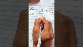 How to write Q for QUEEN 3dart monocursivewriting Q alphabet beautifulhandwriting [upl. by Nette452]