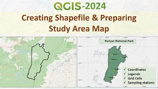 Creating Shapefile and Study Area Map for any Location  Latest Tutorial using QGIS [upl. by Beard721]