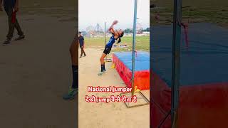 National jumper 💪 shots viralvideo highjump physical shotsfeed indianarmy girls [upl. by Lekar]