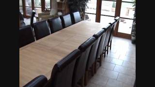 Large Tallinn Extending Oak Dining Table 12 14 16 Seater [upl. by Lennon]