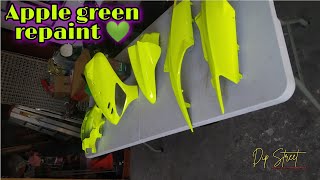 Mio fairings repaint  Apple green 💚 [upl. by Aloek547]