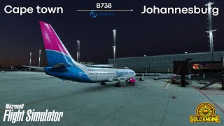 MSFS2020 LIVE Cape Town ✈ Johannesburg  B738 BEYONDATC  msfs2020 [upl. by Wieche616]