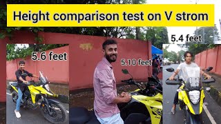 V strom 250 seat height test 😱 vlog2 vstrom250 vlogger motovlog [upl. by Vachil412]