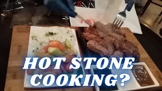 FAN 7  HOW TO PREPARE HOT STONE COOKING  BLACK ROCK RIBEYE STEAK  STEAK HOUSE RIYADH FRONT [upl. by Anierdna]