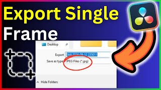 Export Single Frame Davinci Resolve  Step By Step Guide [upl. by Nevile]