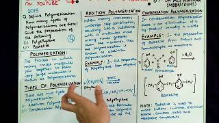 XII Organic Chemistry Topic quotPolymerization and its typesquot Lecture 9 [upl. by Euqinor]