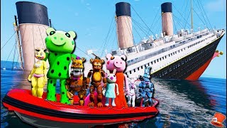 Can Animatronics amp Piggy ESCAPE the SINKING TITANIC GTA 5 Mods FNAF RedHatter [upl. by Gwendolyn]