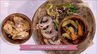 Porchetta con scarola e patate colorate  È sempre mezzogiorno 07052024 [upl. by Ennairb]