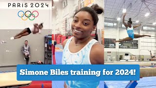 Simone Biles training her skills for Olympic Year 2024 The return of the triple double [upl. by Glynda]