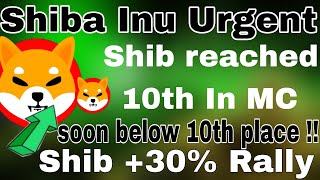 Shiba inu holders urgent  shiba in 10t place MC  30 rally  shiba coin news Telugu [upl. by Fredette985]