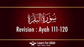 Hifz  Surah Baqarah  Revision 12  Ayah 111120  Qaria Asma Huda  Learn For Allah [upl. by Nichols]