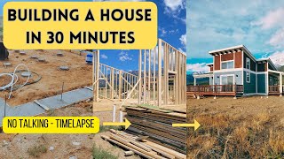 Building a House in 30 Minutes  TIMELAPSE  Start to Finish [upl. by Enylorac295]