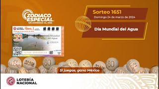 Sorteo Zodiaco Especial No 1651 alusivo al quotDía mundial del Aguaquot [upl. by Assilen]