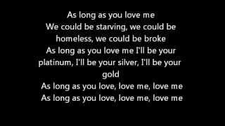 As Long As You Love Me  Justin Bieber ft Big Sean  Official Lyrics [upl. by Gnaw580]