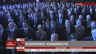 Jarosław Kaczyński Śpiewa Hymn Sosnowiec 2013 [upl. by Bud]