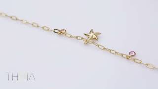 Starfish Design with CZ Charm Sterling Silver Shaker Bracelet [upl. by Akinyt705]