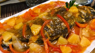 KEEP IT SIMPLE BUT TASTY  EASY SWEET AND SOUR WHOLE FISH WITH PINEAPPLE [upl. by Electra138]