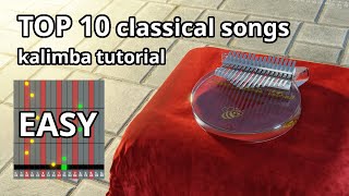 Kalimba tutorial with tabs Top 10 classical songs EASY [upl. by Rhtaeh]