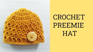 Cute and Cozy Crochet Preemie Hat  How To Crochet In The First And Third Loop [upl. by Tuinenga437]