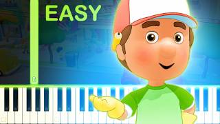 HANDY MANNY THEME  EASY Piano Tutorial [upl. by Aihsaei]