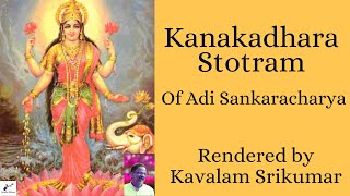 Kanakadhara Stotram  Lakshmi Stotram  Adi Sankara  Kavalam Srikumar [upl. by Odnanref]