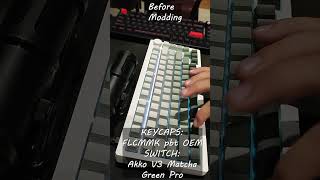 Monsgeek M1W Modding Akko V3 Matcha Green Pro Switch FLCMMK pbt OEM profile ENGRAVE shorts [upl. by Zsa]