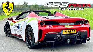 720HP FERRARI 488 PISTA SPIDER  339KMH REVIEW on AUTOBAHN [upl. by Nylirek]