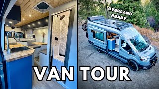 VAN TOUR  Transit Van Converted to Trail Ready Tiny Home for VAN LIFE [upl. by Gavrila]