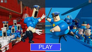 EXE BARRY Team Vs POLICE BARRY Team in BARRYS PRISON RUN New Scary Obby Roblox [upl. by Goldy]