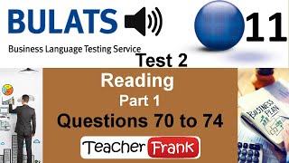 Bulats Test 2 Reading  Questions 70 to 74 [upl. by Attenaz]