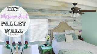 DIY Whitewashed Pallet Wall [upl. by Thadeus]