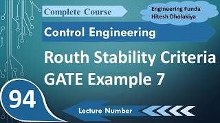 7 Routh Stability Criterion For Characteristics Equation of System in Control Systems [upl. by Carmencita]