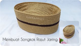 peci rajut jaringtutorial membuat alas songkok rajut jaringcrochet tutorial part 4 [upl. by Andy]