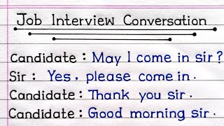 Job Interview Conversation In English  Job Interview Questions And Answers  Job Interview [upl. by Acissej436]