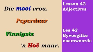 Learn Afrikaans for Beginners  Adjectives  Byvoeglike naamwoorde  Lesson 42 [upl. by Aihsikal268]