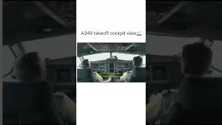 ✈️A340 takeoff cockpit view during heavy rainshorts aviation avgeek trending a340 cockpit [upl. by Marola]