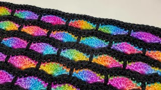 SUPER EASY Crochet Stitch For Blankets And Scarfs  Stacked Brick Stitch Tutorial [upl. by Biagio]