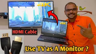 How connect Laptop With TV by HDMI Cable Best HDMI cable Under 500 [upl. by Ennairrac]