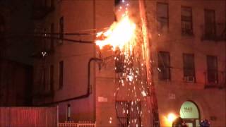 ELECTRICAL WIRES FIRE STARTED BY LARGER 3RD ALARM FIRE ON TIFFANY ST IN MORRISANIA THE BRONX NYC [upl. by Morganstein964]