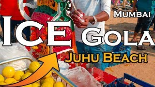 Ice Gola Kala Khatta chuski barf ka gola at Juhu Beach Mumbai  India in 4k ultra HD [upl. by Annhoj]