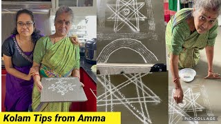 Margazhi Special Kolam tips from Amma  Podi Kolam  Arisi maavu Kolam [upl. by Ymmat902]