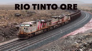 Rio Tinto Ore Train Running in the Rain [upl. by Lenehc733]