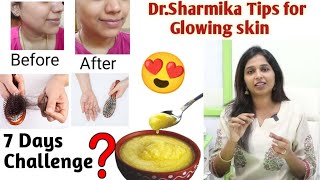 I followed🔥7 Days challenge🔥Trying DrSharmikas Ghee Tips Tamil Indian Skin [upl. by Buckden]