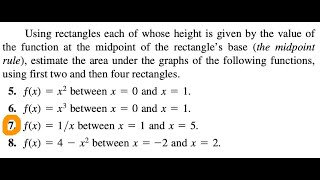 Using rectangles each of whose height is given by the value 7 ƒx  1x between x  1 and x  5 [upl. by Free]