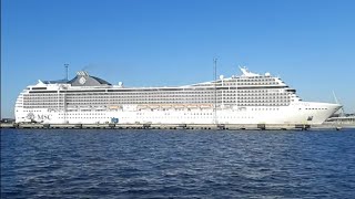 cruise ship MSC Poesia leaving Tallinn timelapse [upl. by Ran410]