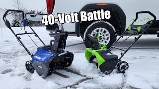 Snow Blower Battle Greenworks 40V vs Wild Badger Power 40Volt [upl. by Christmas]