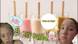 Trying boba 🧋 for the first time [upl. by Laon795]